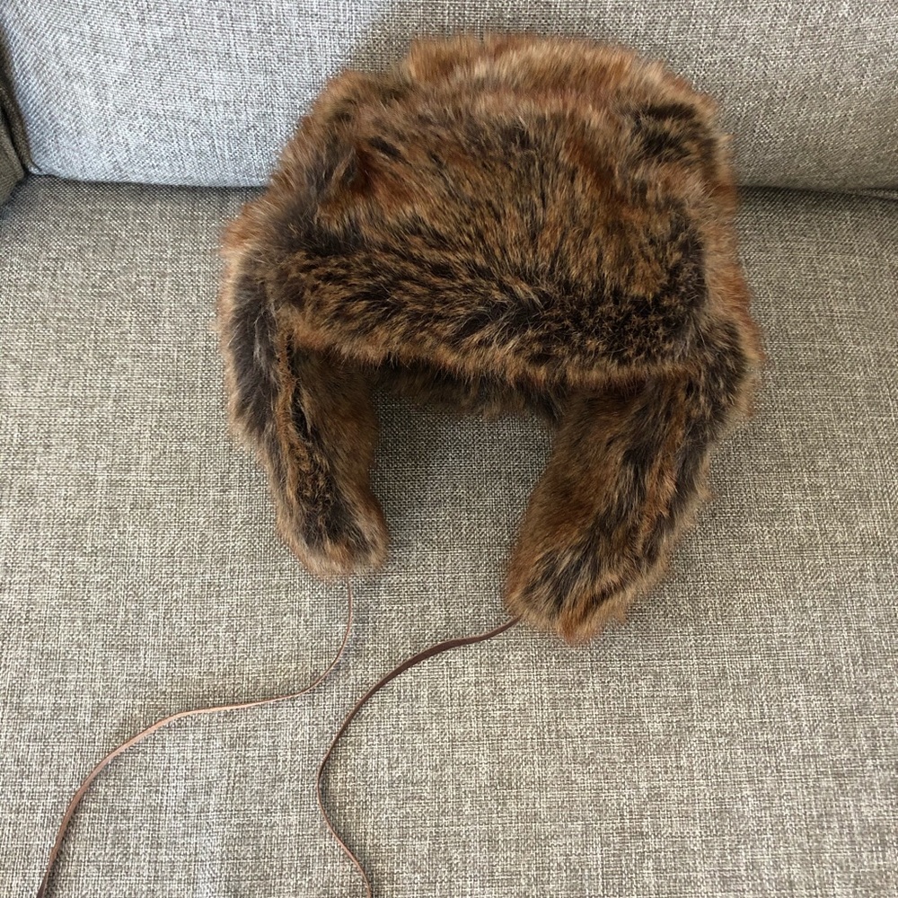 Restoration Hardware Faux Fur Trapper Hat